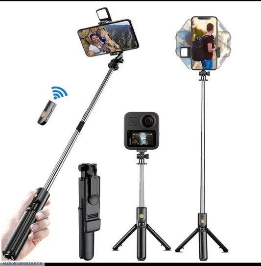 Foldable Selfie Stick & Tripod with LED Light