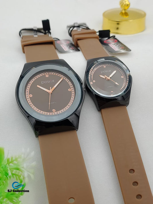 Couple Watches 2 Pcs Color Brown