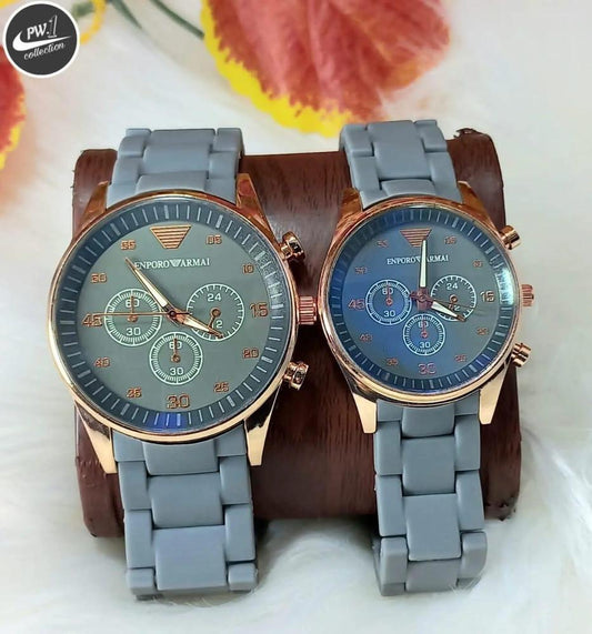 Couple Rubber Watch - Grey